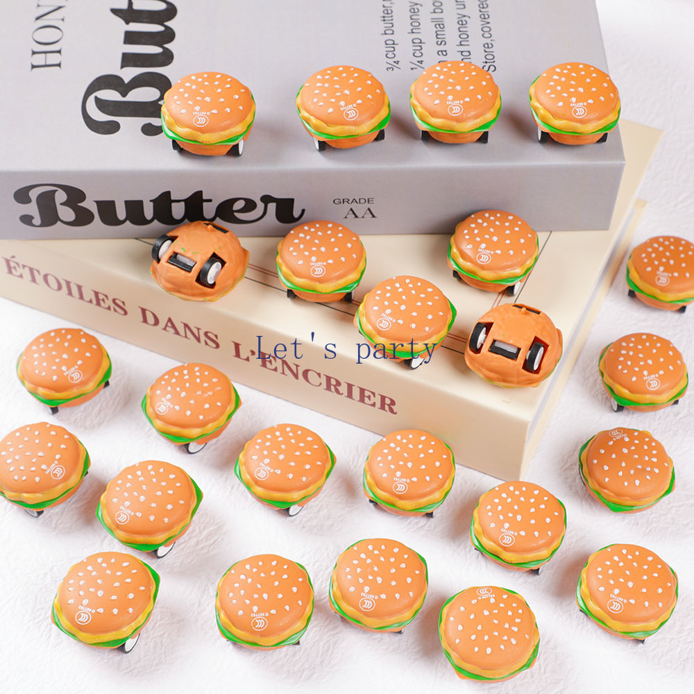 Baby Food Grinder - 15 個ミニかわいい 3D バーガープルバック車のおもちゃ子供の誕生日パーティーの好意ベビーシャワーギフトピニャータフィラー報酬クリスマスギフト