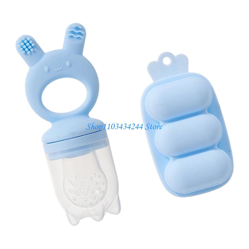 Baby Food Feeder - 幼児の果物と野菜のベビーフィーダーテザーと健康的なお菓子のためのアイストレイは母乳型の型を掃除しやすい