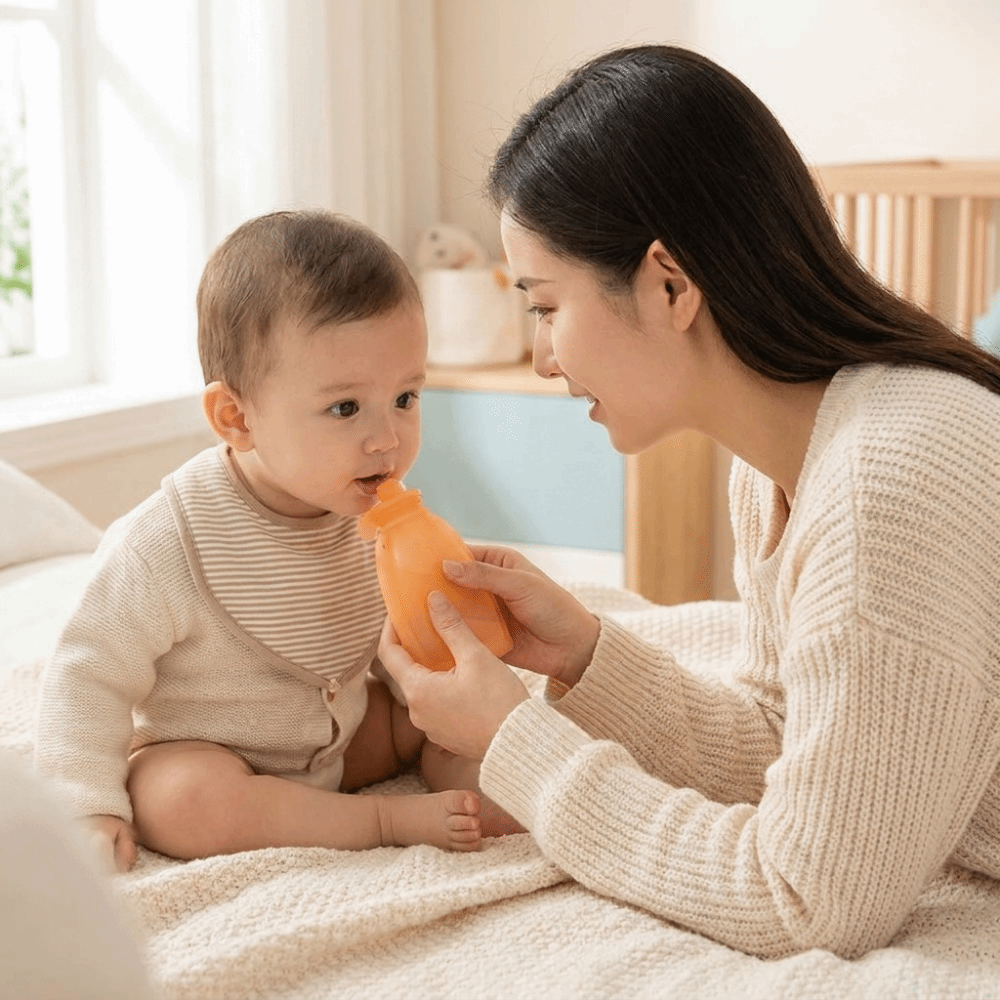 Baby Food Feeder - BPAフリー ベビーフードパウチ 食品グレードシリコン 120ml 大容量 スクイーズフィーダー