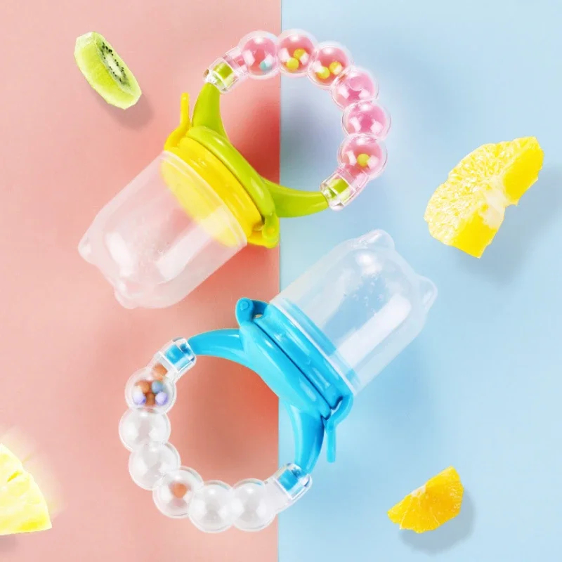 Baby Food Feeder - ベビーフードニブラー授乳スプーンベルリングジュース抽出器おしゃぶり噛むシリコンガム果物野菜噛むおしゃぶり補助ボトル