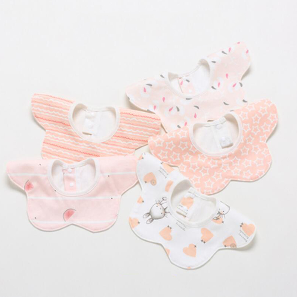 Baby Food Apron - 5 ピース/ロットベビービブ防水ラウンド 360 度回転唾液タオル幼児授乳エプロン新生児のもの卸売