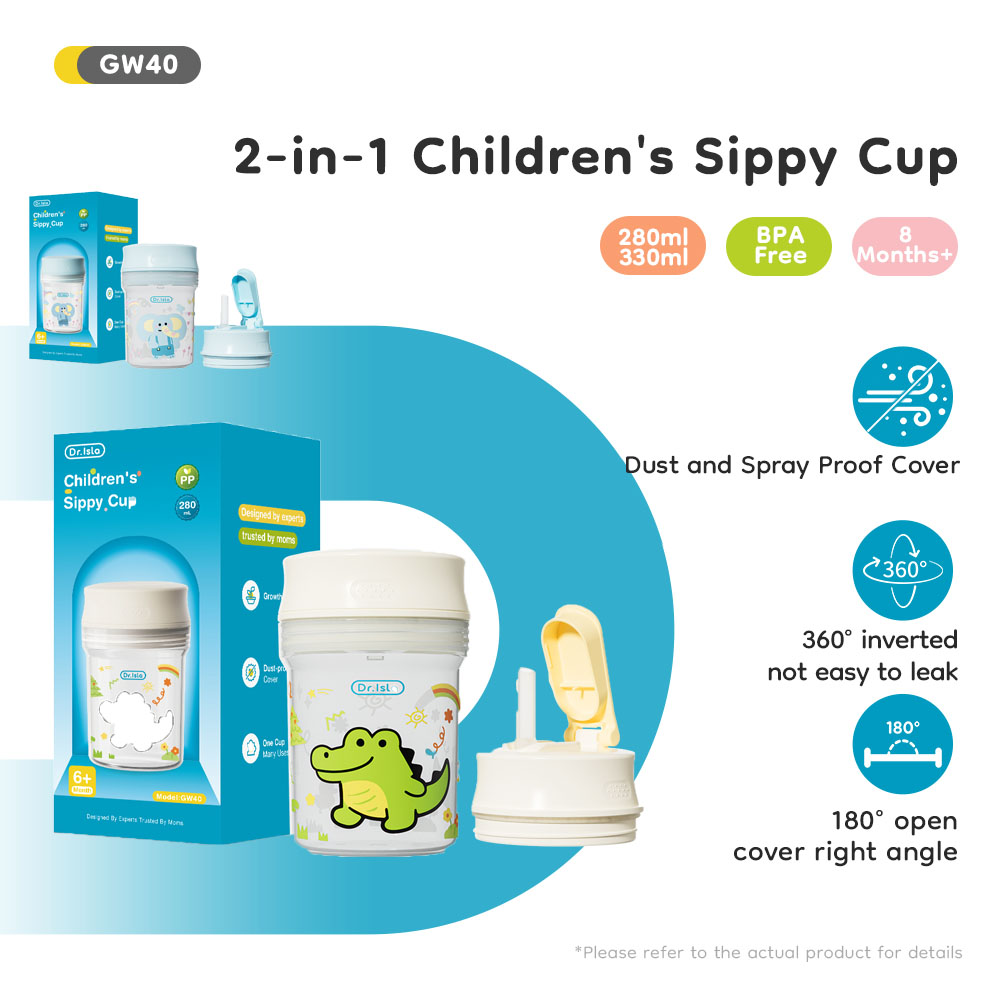 Baby Food Jars With Lids - 子供用学習用ドリンクカップ 2-in-1 ベビーウォーターカップ 280/330ML シップ＆ストロー蓋付きシッピーカップ 漏れ防止