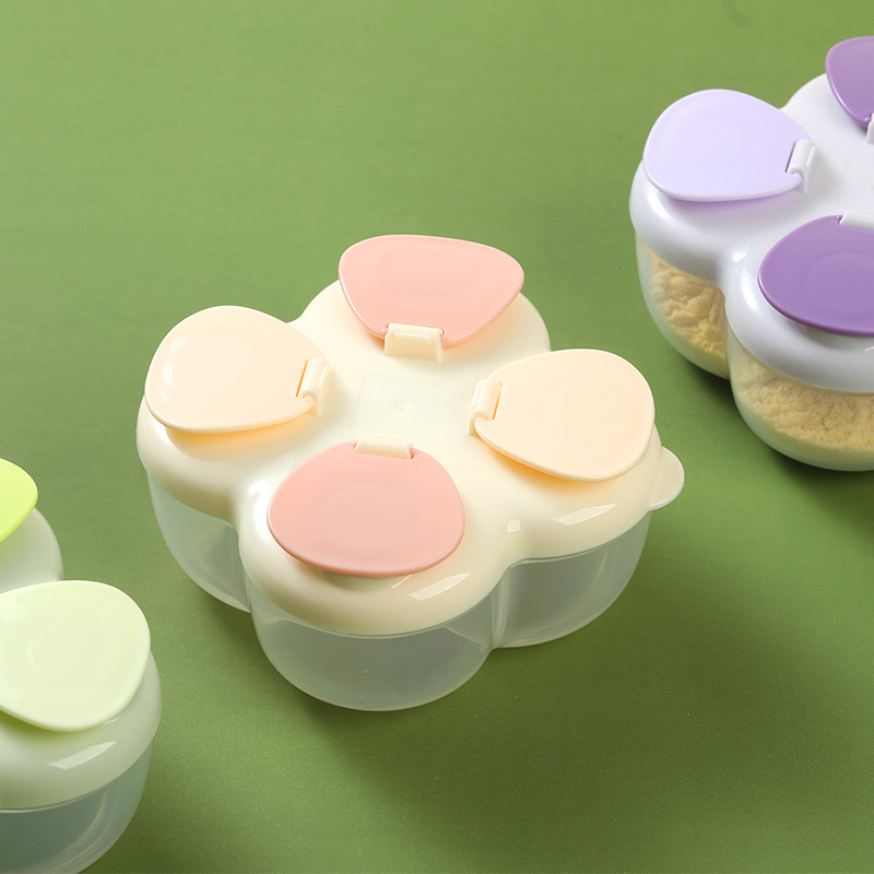 ポータブルクローバー4コンパートメント粉ミルクキャニスター、 - Baby Food Jars With Lids のレビューと価格