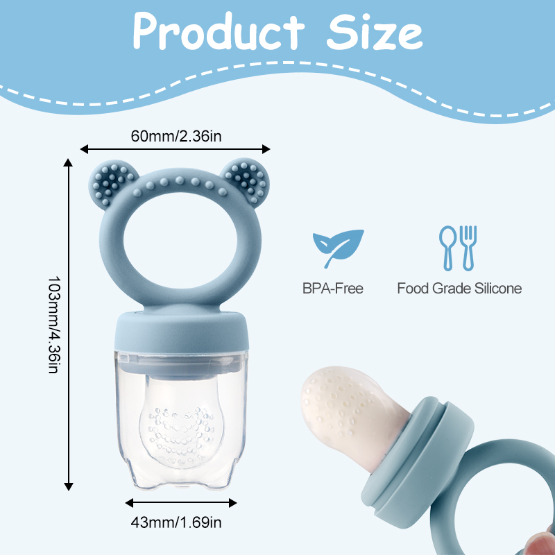 シリコン製クマ型ベビーフルーツフィーダー、新鮮な果物用乳首型 - Baby Food Feeder のレビューと価格