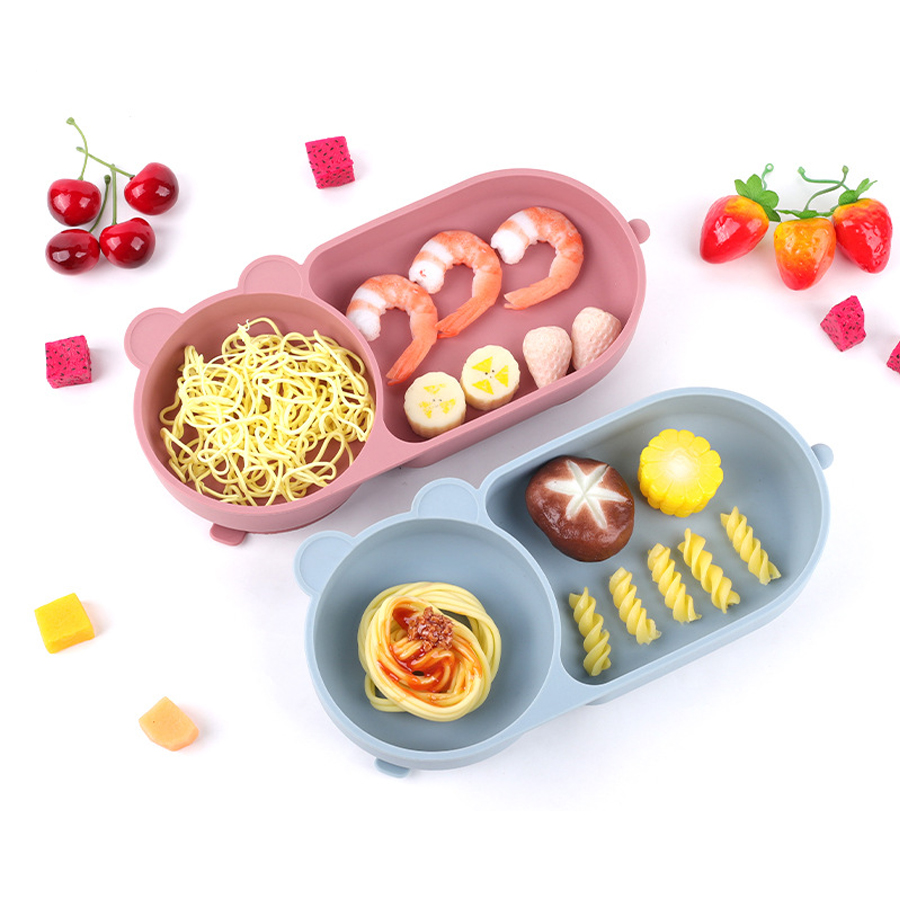 ベビーシリコーン吸盤ボウルかわいいクマのデザインマカロンカラ - Baby Food Grinder のレビューと価格