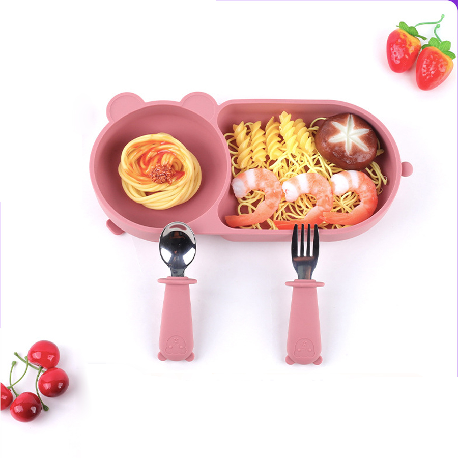 ベビーシリコーン吸盤ボウルかわいいクマのデザインマカロンカラ - Baby Food Grinder のレビューと価格