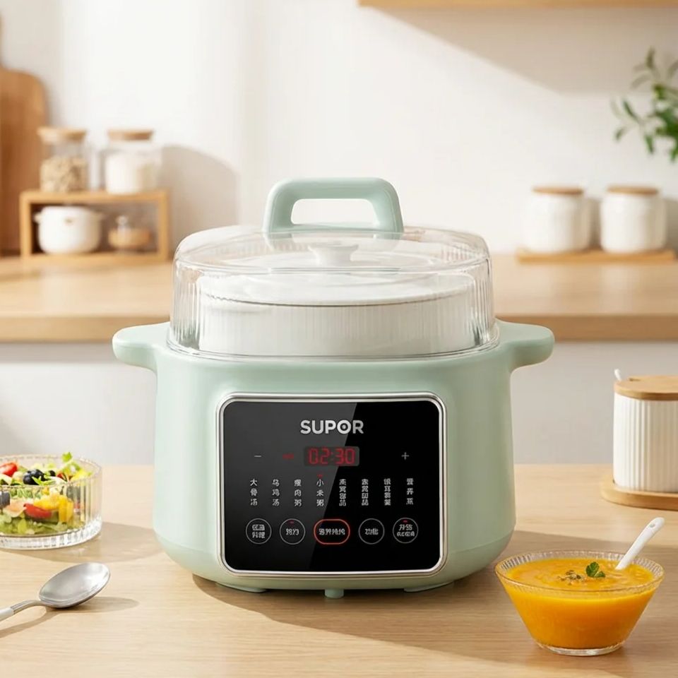 SUPOR セラミック多機能スロークッカー、ダブルボイラー付 - Baby Kitchen Food のレビューと価格