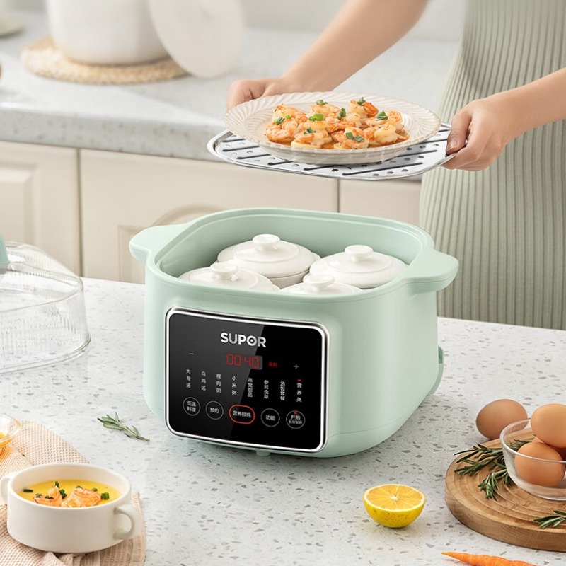 SUPOR セラミック多機能スロークッカー、ダブルボイラー付 - Baby Kitchen Food のレビューと価格