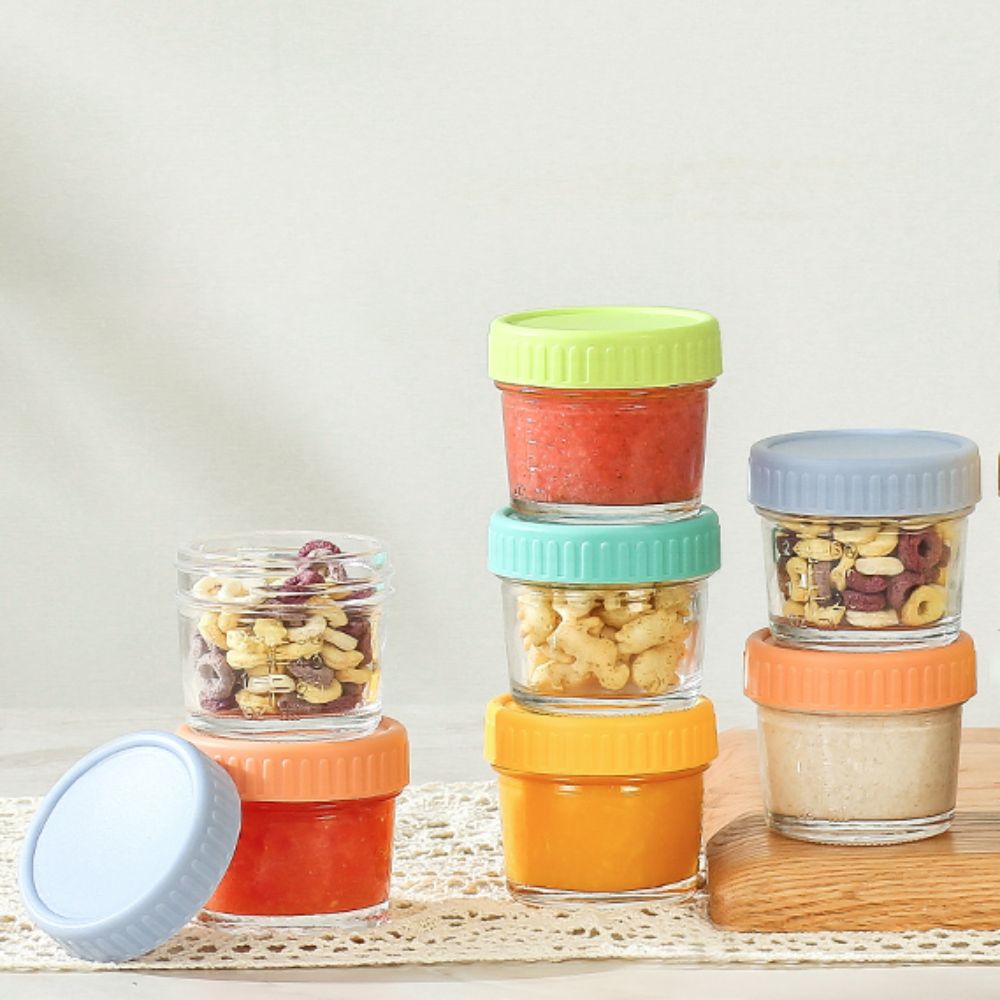 6個入りメイソンジャー ガラス製ベビーフードジャー 再利用可 - Baby Food Jars With Lids のレビューと価格