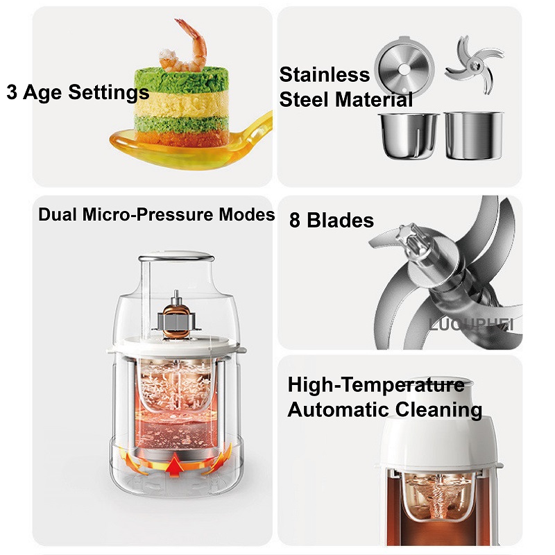 220V ベビーフードプロセッサー全鋼ベビーフードメーカー蒸 - Baby Food Grinder のレビューと価格