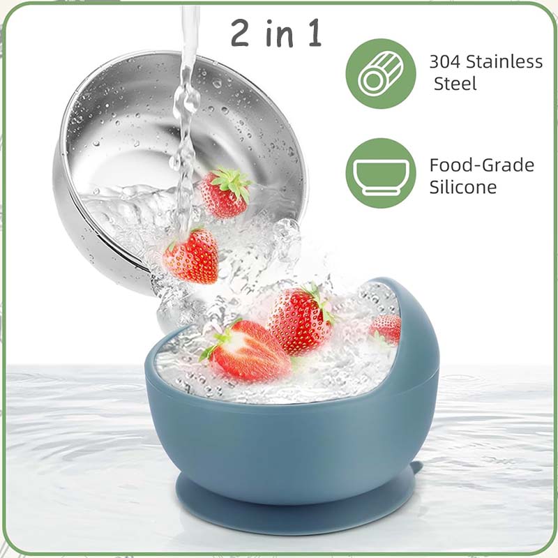 3 個セットベビー給餌ボウルスプーン付きステンレス鋼ボウルパ - Baby Food Feeder のレビューと価格