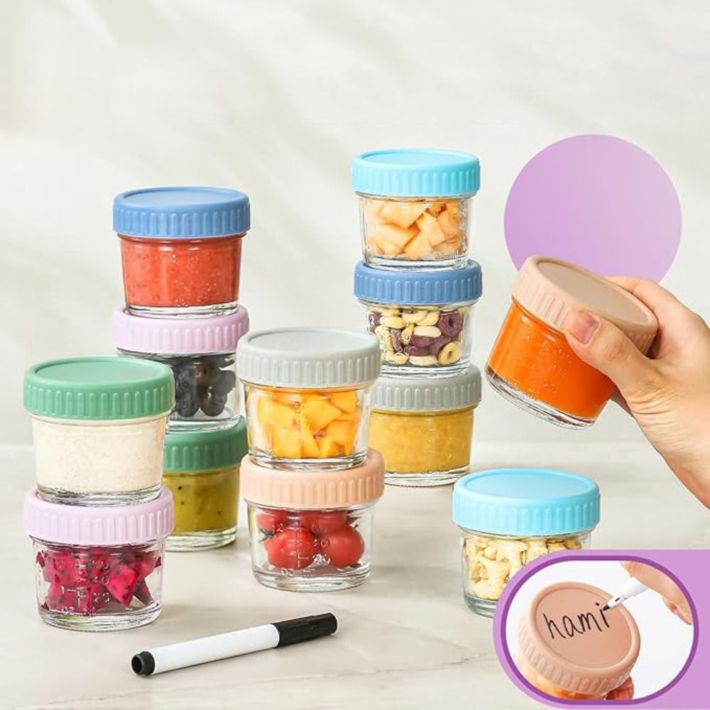 6個入りメイソンジャー ガラス製ベビーフードジャー 再利用可 - Baby Food Jars With Lids のレビューと価格