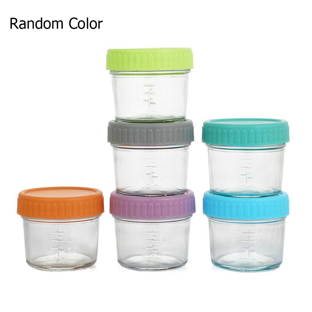 6個入り 多目的ガラス製ベビーフードジャー 再利用可能 目盛 - Baby Food Jars With Lids のレビューと価格