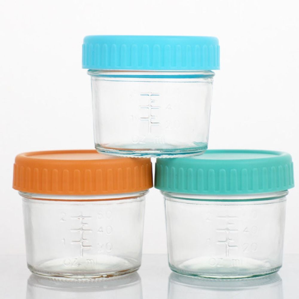 6個入り 多目的ガラス製ベビーフードジャー 再利用可能 目盛 - Baby Food Jars With Lids のレビューと価格