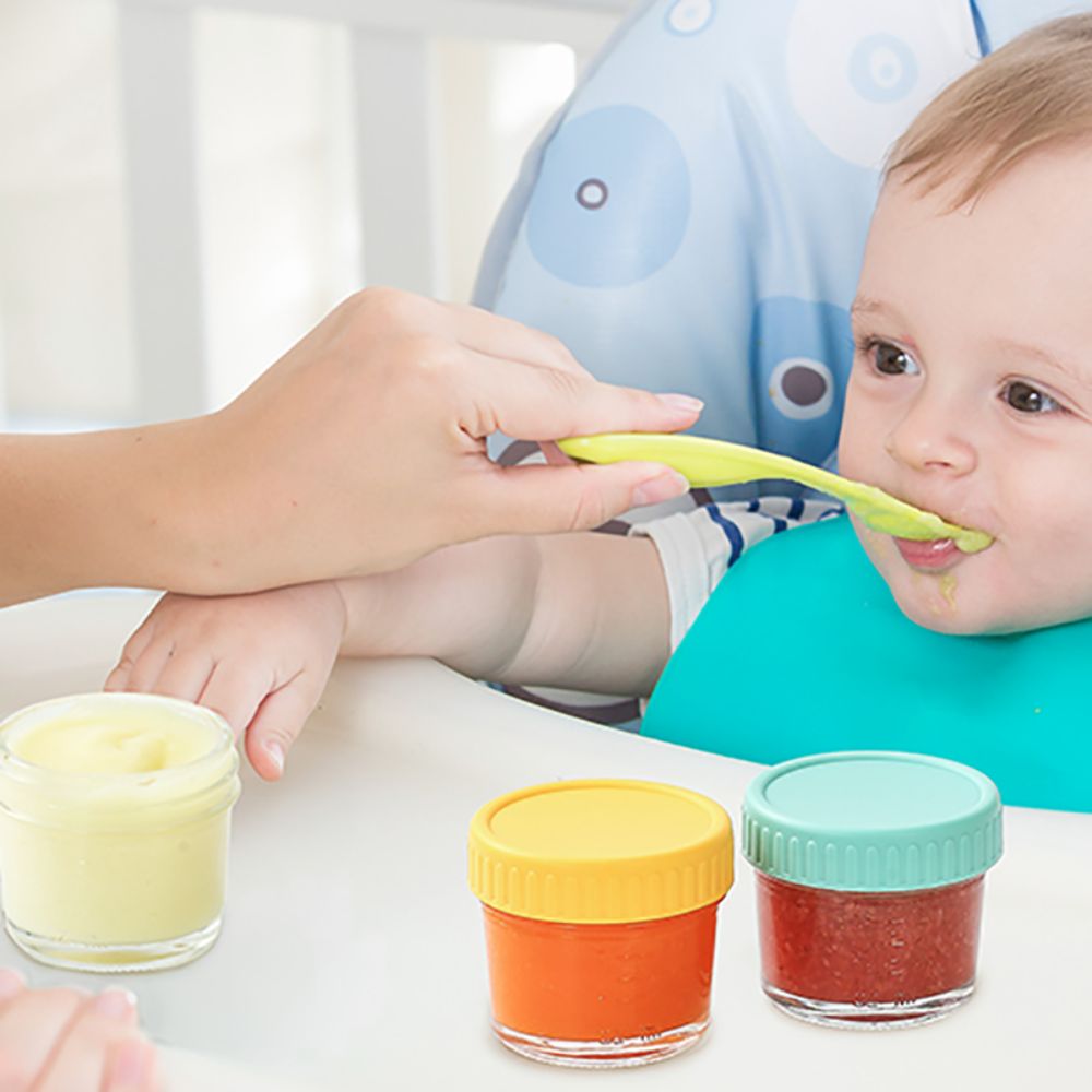 6個入りガラス製ベビーフードジャー、再利用可能、蓋付き、ディ - Baby Food Jars With Lids のレビューと価格