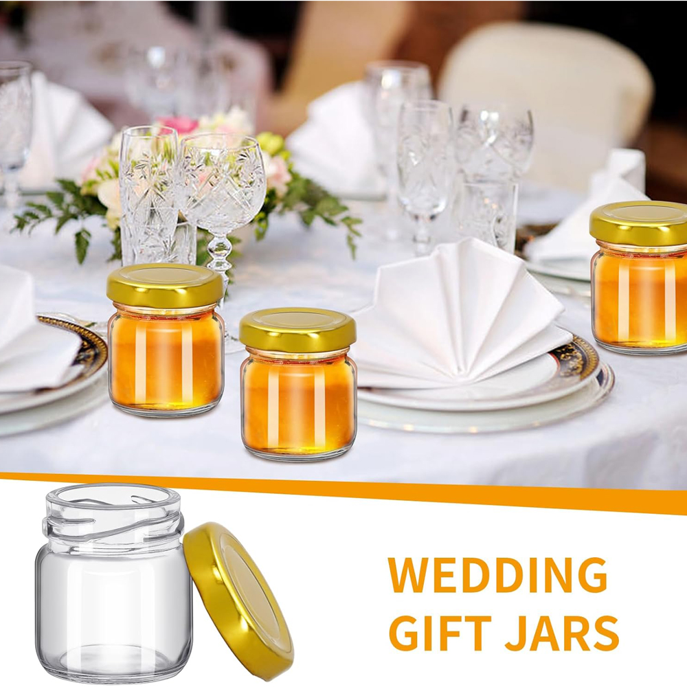 1.5オンスの丸型ミニクリアハニーポット、結婚式の引き出物、 - Baby Food Jars With Lids のレビューと価格