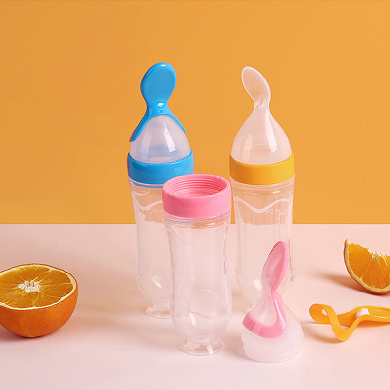 絞る哺乳瓶シリコーン新生児トレーニング米シリアル食品スプーン - Baby Food Jars With Lids のレビューと価格