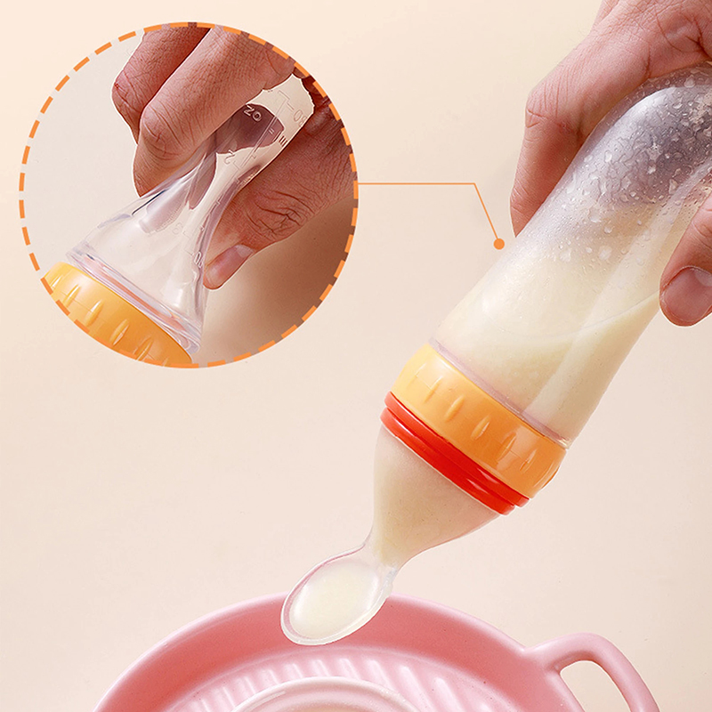 絞る哺乳瓶シリコーン新生児トレーニング米シリアル食品スプーン - Baby Food Jars With Lids のレビューと価格