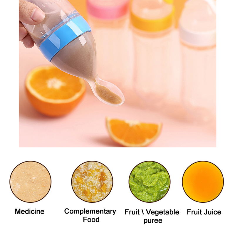 絞る哺乳瓶シリコーン新生児トレーニング米シリアル食品スプーン - Baby Food Jars With Lids のレビューと価格