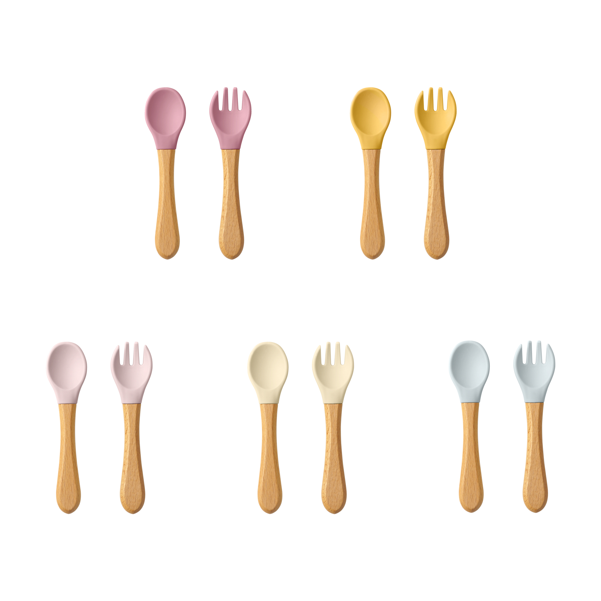 Mamaplan シリコーンベビースプーンフォーク木製ハンド - Baby Food Feeder のレビューと価格