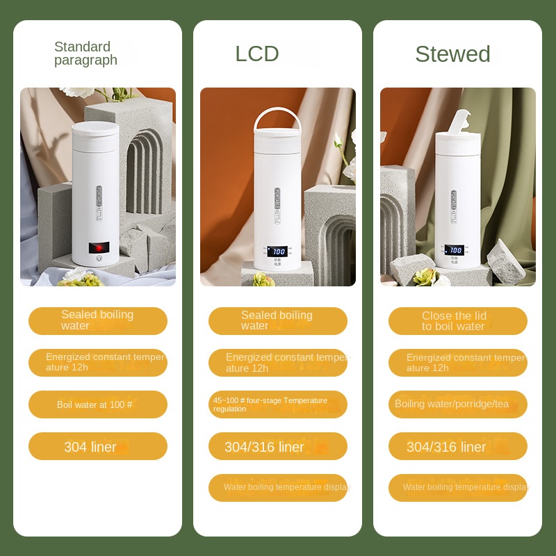 旅行用電気ケトル、急速沸騰、ポータブルベビーミルクウォーマー - Baby Food Thermos のレビューと価格
