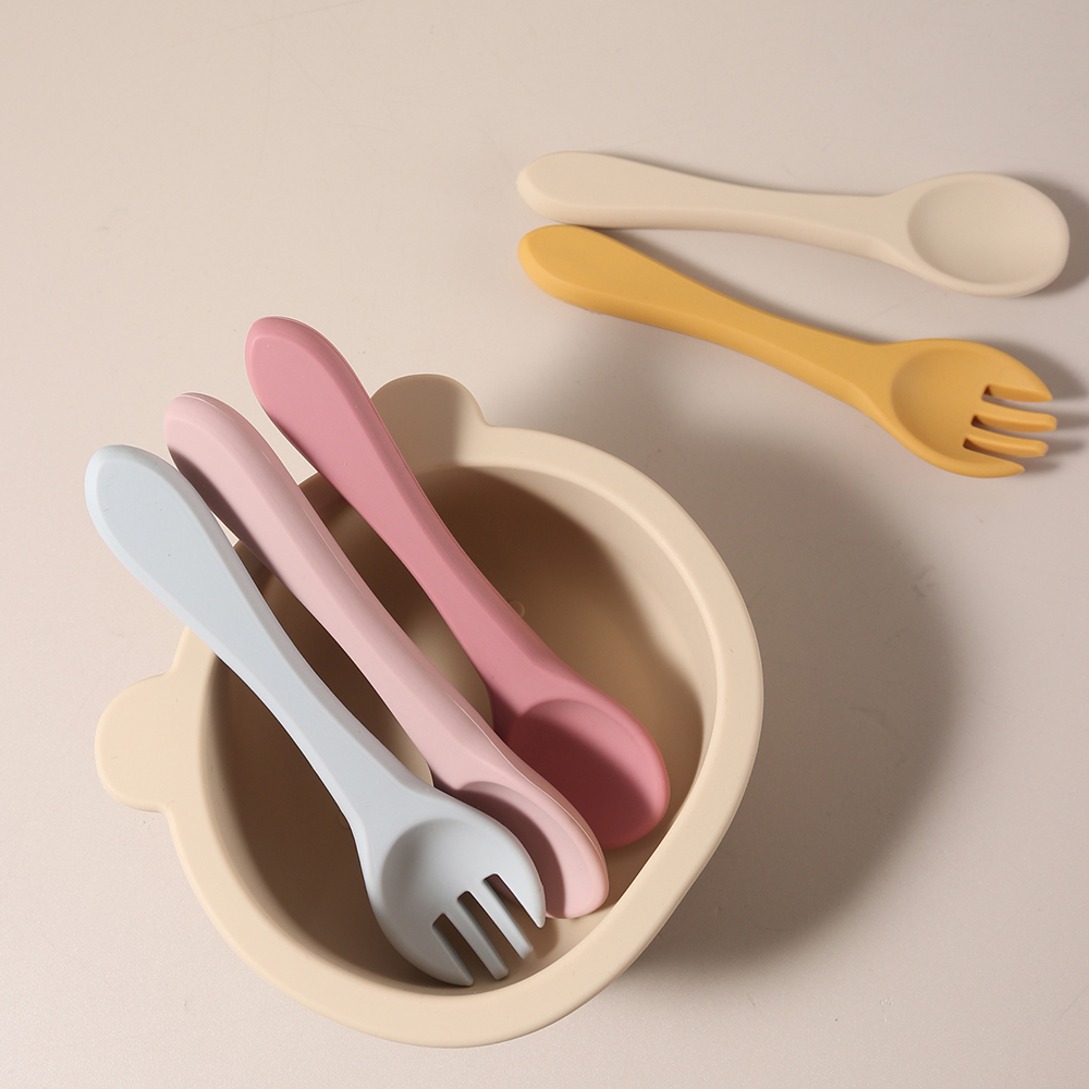 カスタムネーム入りシリコン製スプーンとフォーク1組、食品グレ - Baby Kitchen Food のレビューと価格