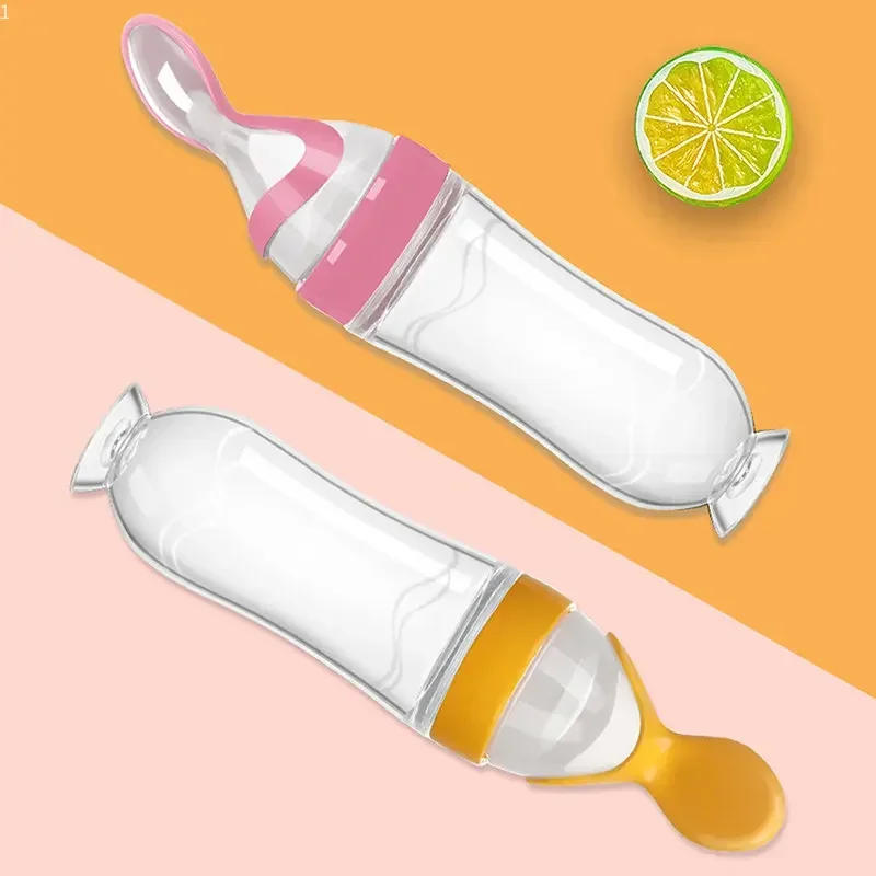絞る哺乳瓶シリコーン新生児トレーニング米シリアル食品スプーン - Baby Food Jars With Lids のレビューと価格