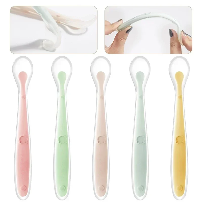 ソフトシリコンベビースプーン幼児補完食給餌トレーニングスプー - Baby Food Feeder のレビューと価格