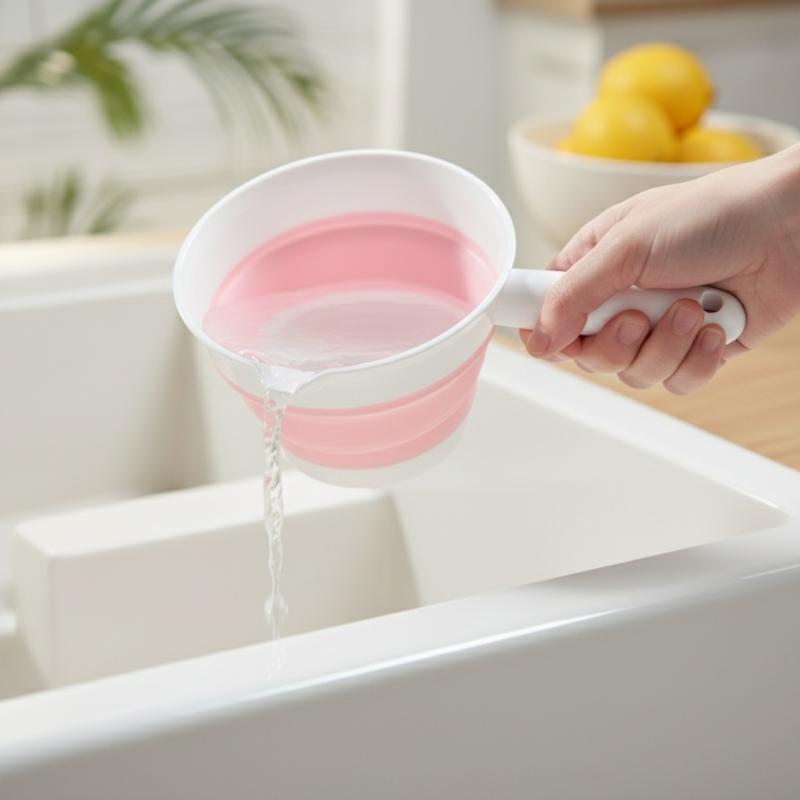 折りたたみ式シリコン製水ひしゃく 食品グレード 滑り止めハン - Baby Kitchen Food のレビューと価格